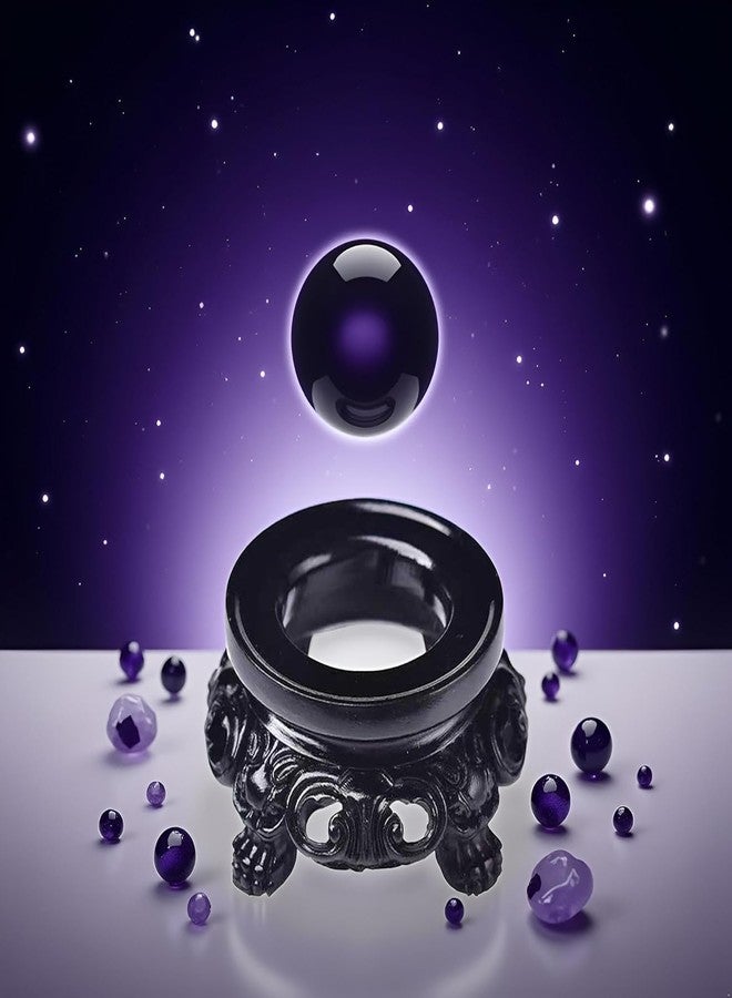 aoukoslt Black Wooden Display Stand for Crystal Sphere Quartz Ball Holder, Hollow Wood Stand Base for Crystal Ball Sphere Globe Stone Decoration Display Pedestals, Display Pedestals, Home Décor Accents - Image 5